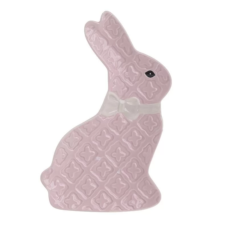 Platou Pink White Bunny 25 x 16 cm