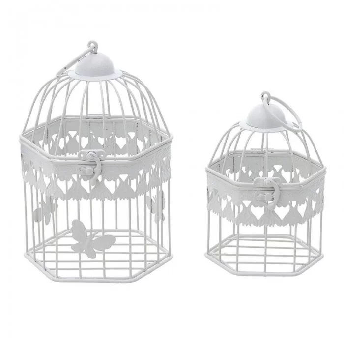Set 2 colivii White din fier Set 2 colivii White din fier