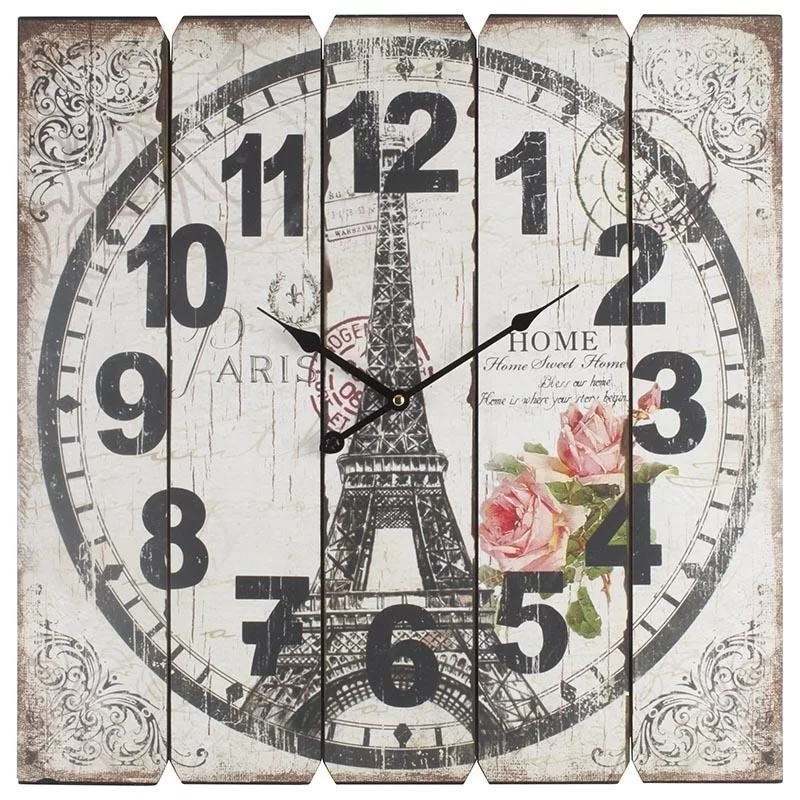 Ceas din lemn Tour Eiffel 58 x 58 cm - 1