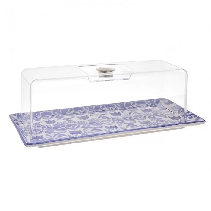 Platou din ceramica Loving Blue si capac 36cm x 16cm x 12cm Platou din ceramica Loving Blue si capac 36cm x 16cm x 12cm