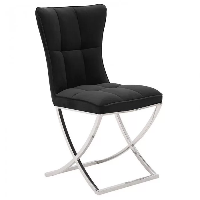 Scaun Dinning Black Silver Velvet Scaun Dinning Black Silver Velvet