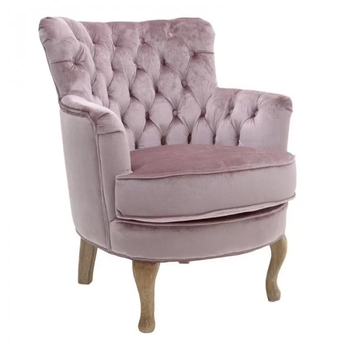 Fotoliu Pink Velvet capitonat 60cm x 62cm x 75cm Fotoliu Pink Velvet capitonat 60cm x 62cm x 75cm