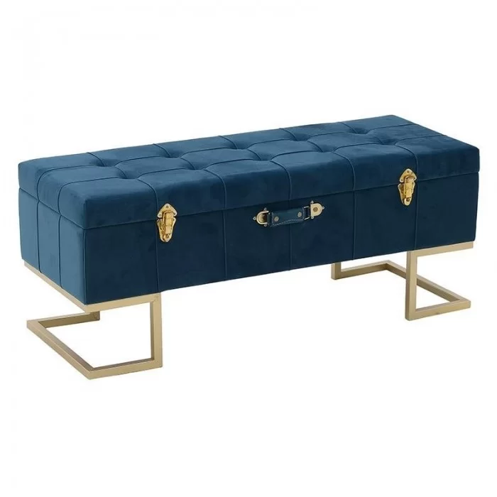 Bancheta cu spatiu de depozitare Blue Gold 105cm x 40cm x 42cm Bancheta cu spatiu de depozitare Blue Gold 105cm x 40cm x 42cm