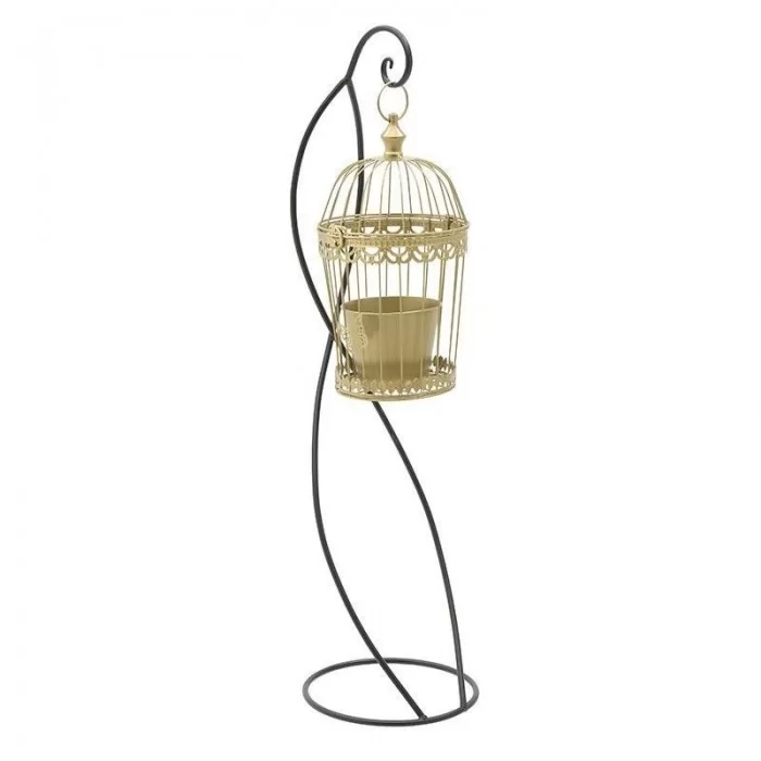 Colivie flori metalica cu suport Black & Gold 33 x 105 cm Colivie flori metalica cu suport Black & Gold 33 x 105 cm