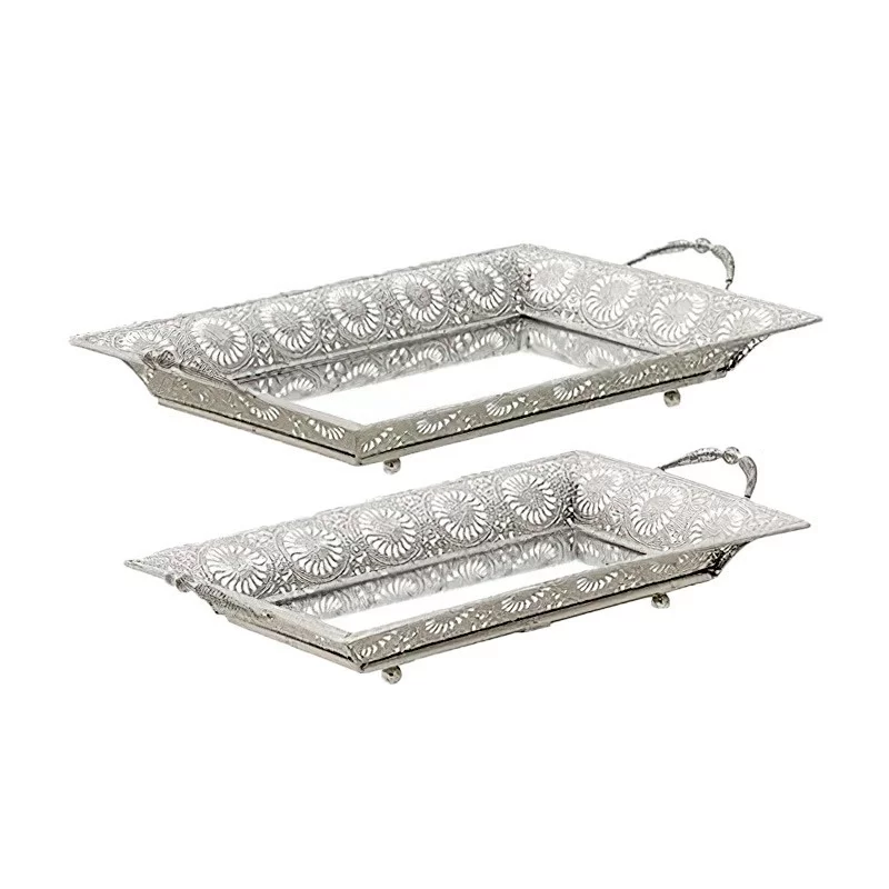 Set 3 tavi cu oglinda Silver Elegance 58 cm Set 3 tavi cu oglinda Silver Elegance 58 cm
