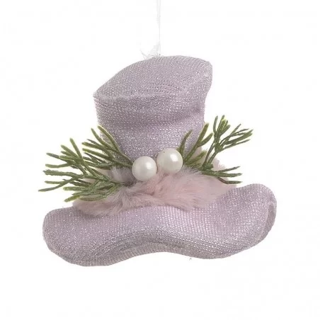 Set 4 ornamente pentru brad Hat Pink 9 x 8 cm