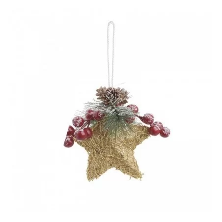 Set 6 ornament pentru brad Golden Star H12 cm