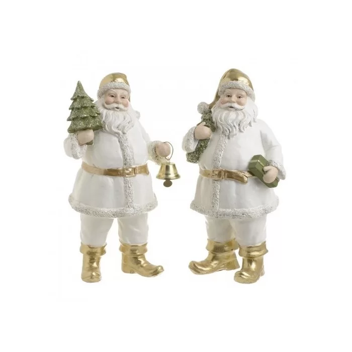 Set 2 decoratiuni Mos Craciun din rasina White Gold 13 x 24 cm Set 2 decoratiuni Mos Craciun din rasina White Gold 13 x 24 cm