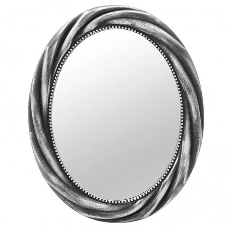 Oglinda ovala Luxurious Silver Black 58 x 73 cm - 1
