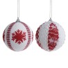 Set 2 globuri Craciun White-Red 10 x 10 cm-Decoratiuni de Craciun Set 2 globuri Craciun White-Red 10 x 10 cm-Decoratiuni de Craciun