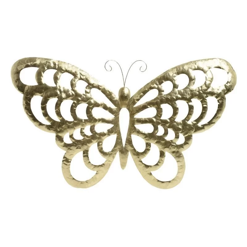 Decoratiune perete fluture metalic auriu 50 x 30 cm - 1