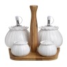 Oliviera din portelan cu suport din bambus 20 x 17 x 17 cm - Romantic Home