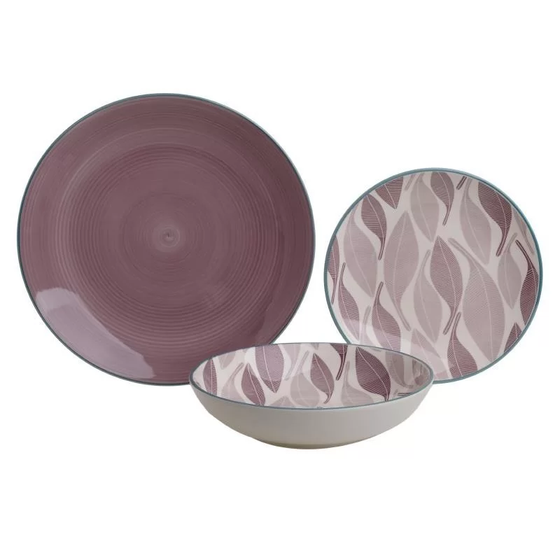 Set servire 18 piese din ceramica Stoneware Purple