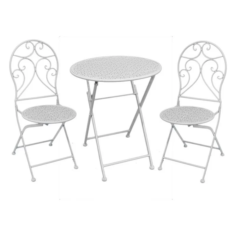 Set masa si 2 scaune Vintage White - 4