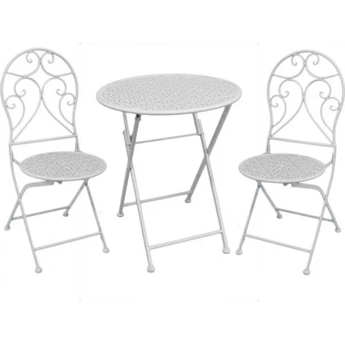 Set masa si 2 scaune Vintage White - 4