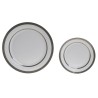Serviciu desert din portelan 7 piese White Silver - Romantic Home Serviciu desert din portelan 7 piese White Silver - Romantic Home