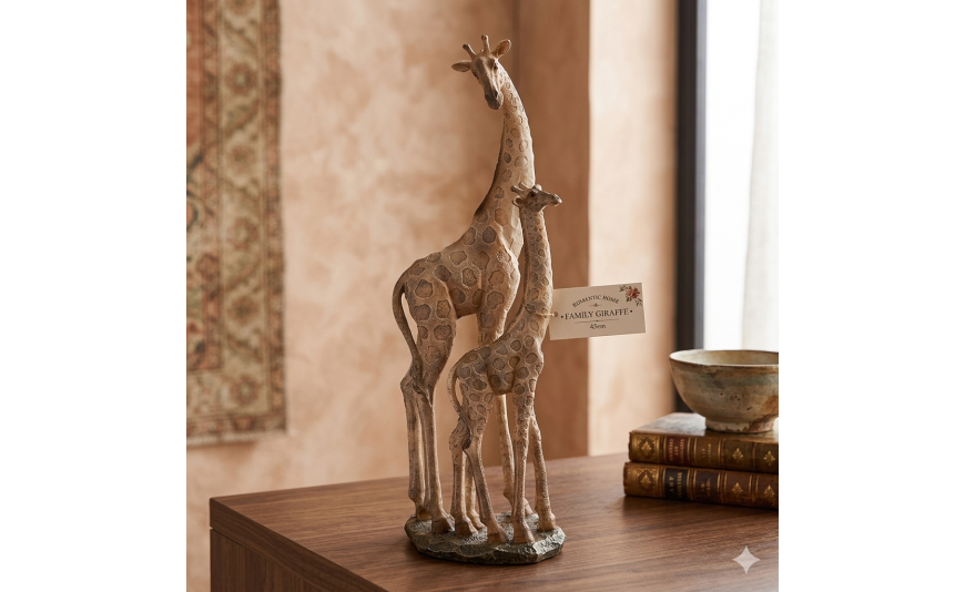 Figurină Family Giraffe: Eleganță și Simbolism în Decorul Casei Tale